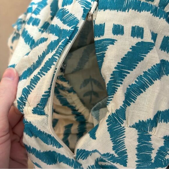 Omika Ila Mini Dress Puff Sleeves Pockets in Jolie Lagoon Size XS Vacation - Picture 11 of 15